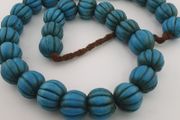 Antique African Turqouise Blue Melon Shape Beads Necklace Strands