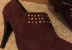 Stunning burgundy boots with gold stud effect Size 8