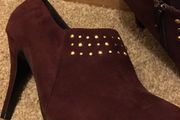 Stunning burgundy boots with gold stud effect Size 8