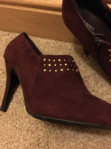 Stunning burgundy boots with gold stud effect Size 8