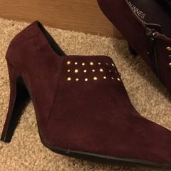 Stunning burgundy boots with gold stud effect Size 8