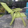 Colourful Solid-Wood Garden Table, 6 Reclining Chairs & Parasol Image 3