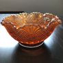 Vintage Depression Orange Fluted bowl and Jug Image 3