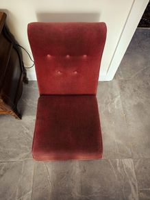 Vintage Pink Velvet Slipper Chair