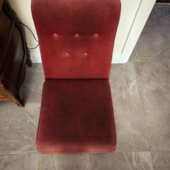 Vintage Pink Velvet Slipper Chair