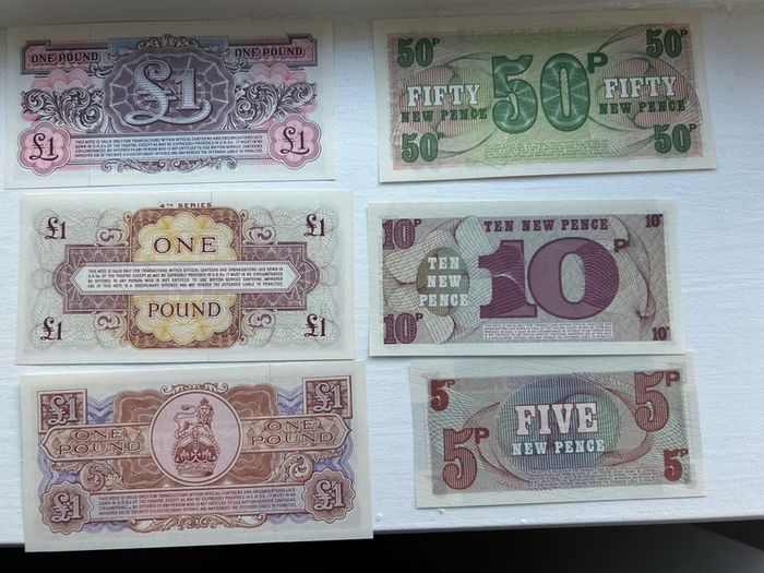 British Armed Forces Special Vouchers Military 6 Gem Unc Crisp Notes