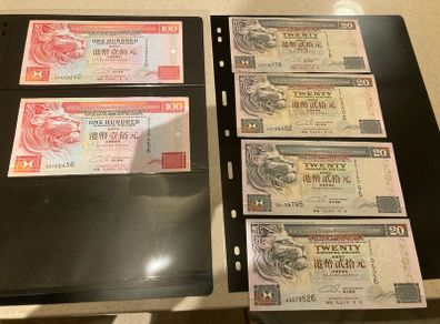 Hong Kong Dollars notes lot