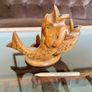 MCM Retro Carved Pair Wooden Koi Fish Cocktail Stick Holders with Black Eyes Kitschy Vintage Image 4