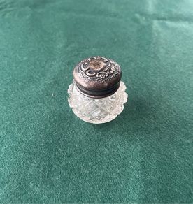 Antique Silver Mounted Powder Jar
