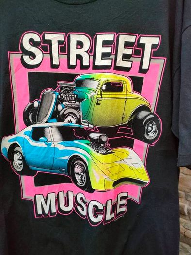 Vintage 90s Muscle Car T-shirt  Single Stitch T-shirt  Awesome 90s print  Size 2XL