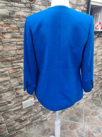 Electric blue ladies blazer with black button and trim detail size M/L Postage included
