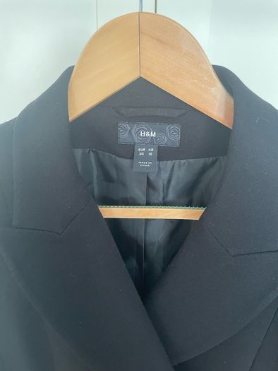 H&M black women's blazer size eur 40, 12 Uk