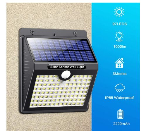High quality 4  pack of LED  solar waterproof wall light use with motion sensor, 2200 mAh