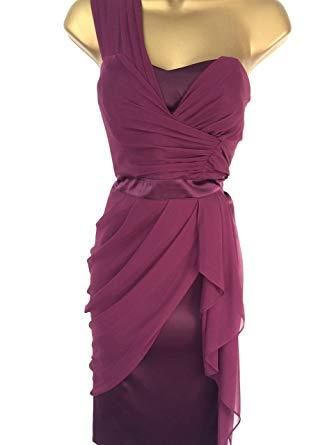 Karen Millen Aubergine Draped One Shoulder Dress