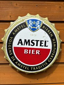 Amstel metal wall bottle cap