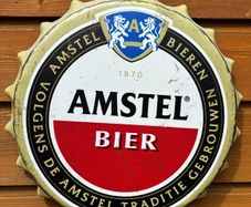 Amstel metal wall bottle cap
