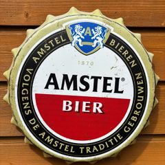 Amstel metal wall bottle cap
