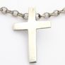 Vintage Sterling Silver Belcher Chain & Cross Pendant Image 2