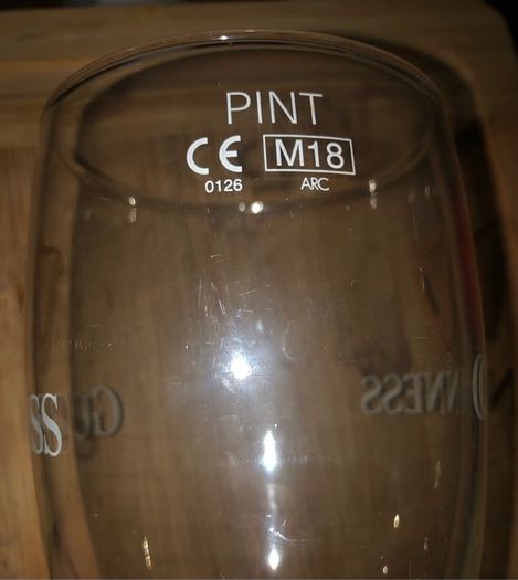 Guinness pint glass
