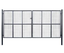 Mesh Garden Gate Galvanised Steel 400x175 cm Grey