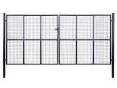 Mesh Garden Gate Galvanised Steel 400x200 cm Grey