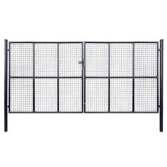Mesh Garden Gate Galvanised Steel 400x200 cm Grey