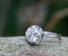 Large Art Deco 1.8ct Diamond Solitaire Ring - Platinum