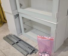 IKEA BESTA Cabinets with Glass Doors and Drawer Slides
