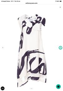 Bnwt Naya navy & white tunic top / dress layering piece statement collar