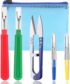 4 Pcs Seam Ripper, Big and Small Stitching Thread Unpicker, Thread Cutter Remover, Seam Rippers for Sewing, Stitch Ripper with Scissor, Storage Bag, for Sewing Needlework DIY Craft