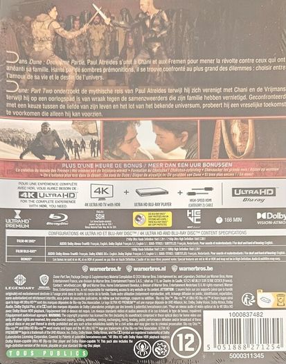 Dune Part Two Steelbook 4K UHD and Blu-Ray
