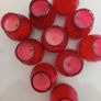 10 candles in red glass holders Image 4