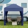 2 x 2 m Garden Pop Up Gazebo, Wedding Party Tent Marquee, Water Resistant Awning Canopy with Sidewalls, Windows, Carry Bag, Blue Image 9