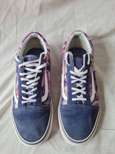 vans old skool multi paint Size 6 eu 37 blue I'm great condition