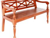 Batavia Bench 136 cm Solid Mahogany Wood Dark Brown