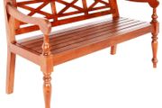 Batavia Bench 136 cm Solid Mahogany Wood Dark Brown