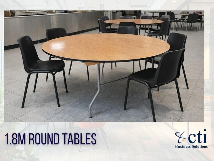 NEW 1.8M Round Office/Canteen Tables X 3