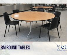 NEW 1.8M Round Office/Canteen Tables X 3