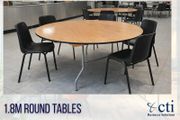 NEW 1.8M Round Office/Canteen Tables X 3