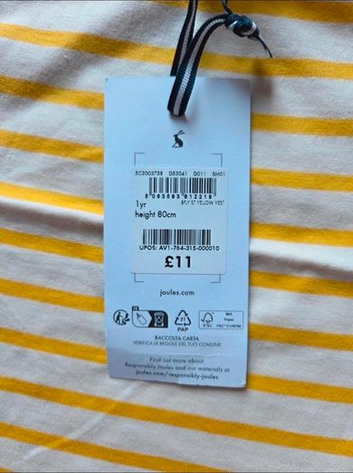 12months, 2 Brand-New Joules Baby Tops