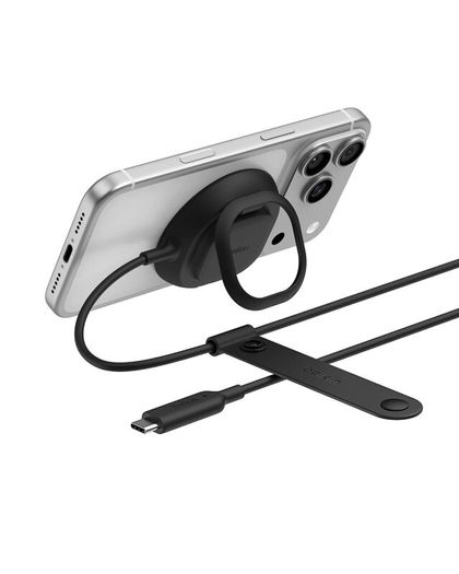Belkin UltraCharge Magnetic Charger with Qi2 25W, Fast Wireless Charging Pad, MagSafe Compatible with Passive Cooling Technology, Kickstand for iPhone 17 Series, Pixelsnap, AirPods Pro - Black - Boxed Like New!