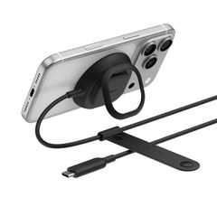 Belkin UltraCharge Magnetic Charger with Qi2 25W, Fast Wireless Charging Pad, MagSafe Compatible with Passive Cooling Technology, Kickstand for iPhone 17 Series, Pixelsnap, AirPods Pro - Black - Boxed Like New!
