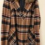 Check Fur Collar Winter Coat Image 4