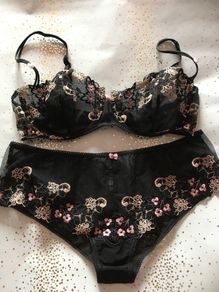 NEXT Embroidered Bra 38D & Matching Pants Set New