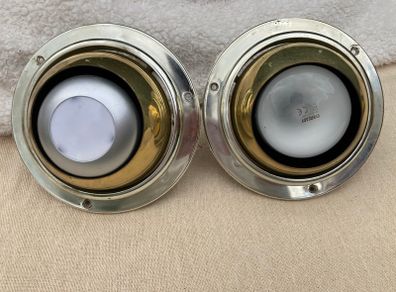 Brass & chrome ceiling lights with adjustable eyeball (2)