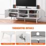TV Stand, Boho TV Cabinet for 55 inch TV, Mid Century Modern TV Stand, Rattan TV Console with Adjustable Shelfs for Living Room, Media Room Image 5