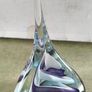 Vintage Paperweight Or Ring Tree Caithness Style 1990 Clear, Blue, Purple Swirl 6 inchs tall. Image 3