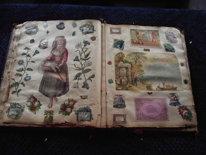 Victorian/Edwardian Album of colourful scraps - Circa 1890's/1900's