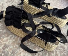 Black flatforms size 4