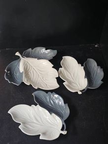 Vintage Rare CARLTON WARE Leaf Dishes x 3
